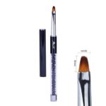 Kist za gel i akril gel, veličina 6, crni sa kamenčićima, okrugli, dužina vlakana 8 mm, MollyLac