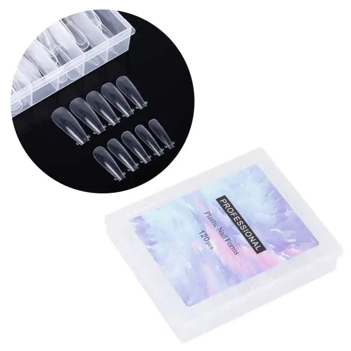 1000053452.jpg Upper dual nail forms with ballerina clear scale 12 sizes 120 pcs - Image 1