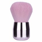 Četka za prašinu i puder s metalik ružičastom ručkom