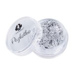 FLAME Allepaznokcie ultra tanka folija za dekoracije u srebrnim listovima 14x14cm staklenka 7 ml br. 1
