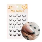 Samoljepljive naljepnice za nokte 5D/French/French smile line 20 kom crne SD-2290