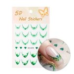 Samoljepljive naljepnice za nokte 5D/French/French smile line 20 kom zelene SD-2279