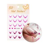 Samoljepljive naljepnice za nokte 5D/French/French smile line 20 kom roze SD-2281