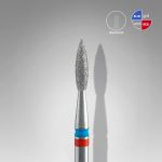 Diamond nail drill bit DUO flame red-blue EXPERT head diameter 2,1 mm / working part 8 mm