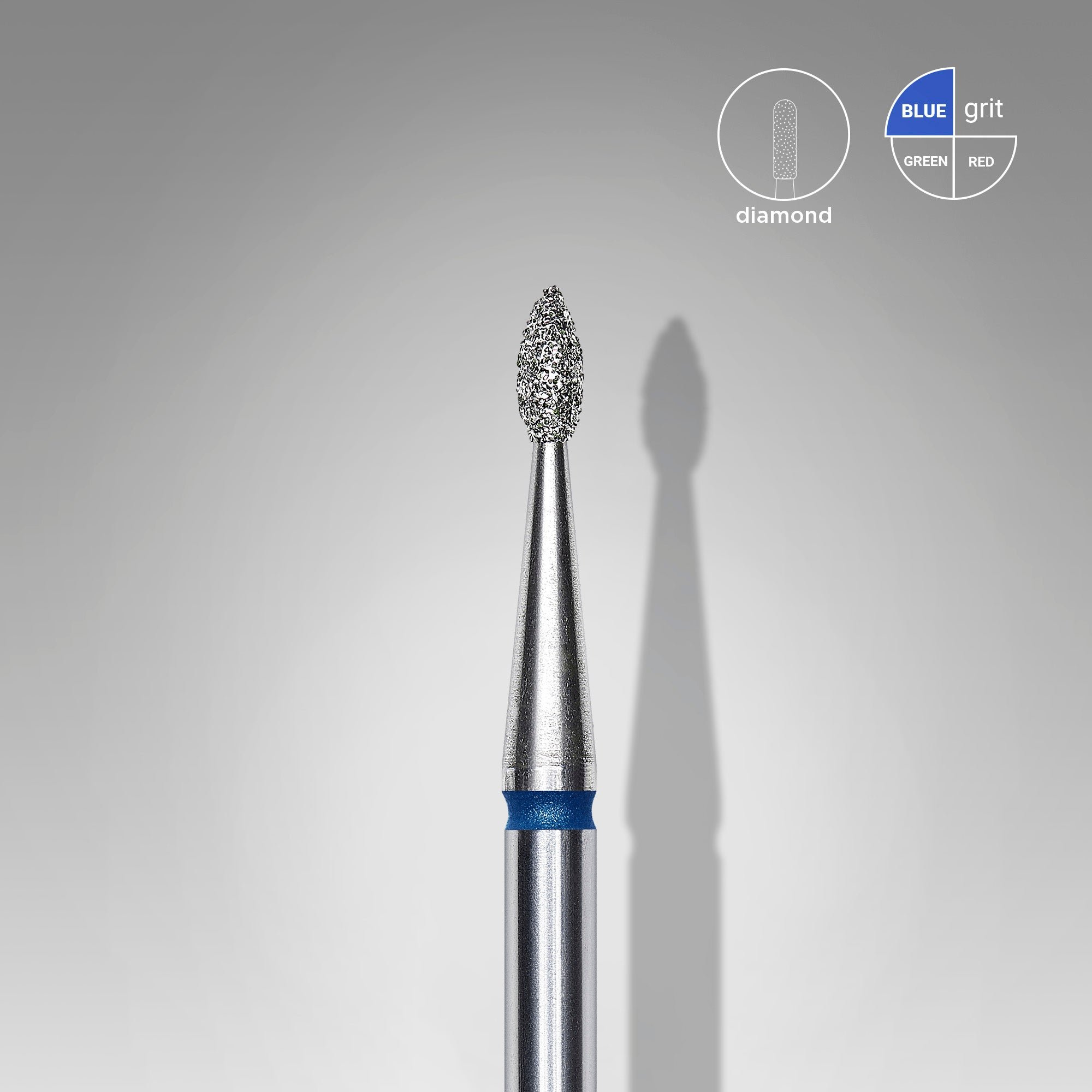 2025/08/1000124453.jpg Diamond nail drill bit drop blue EXPERT head diameter 1,6 mm / working part 4 mm - Image 1