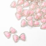 3D mašne za ukrašavanje noktiju, roze i srebrne, 20 kom.