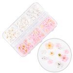 Kutija s akrilnim cvjetnim ukrasima, mješavina boja, cca. 180 komada