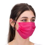 IGOLI jednokratne zaštitne maske za lice u boji fuksije, dvoslojne, 50 komada