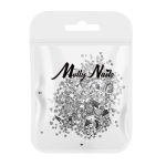 Molly Nails miks srebrnih cirkona za nokte, 150 kom