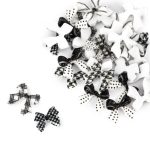Molly Nails 3D ukrasi za nokte u obliku mašne crno-bijele boje, 30 komada - Image 3