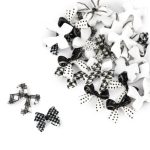 Molly Nails 3D ukrasi za nokte u obliku mašne crno-bijele boje, 30 komada