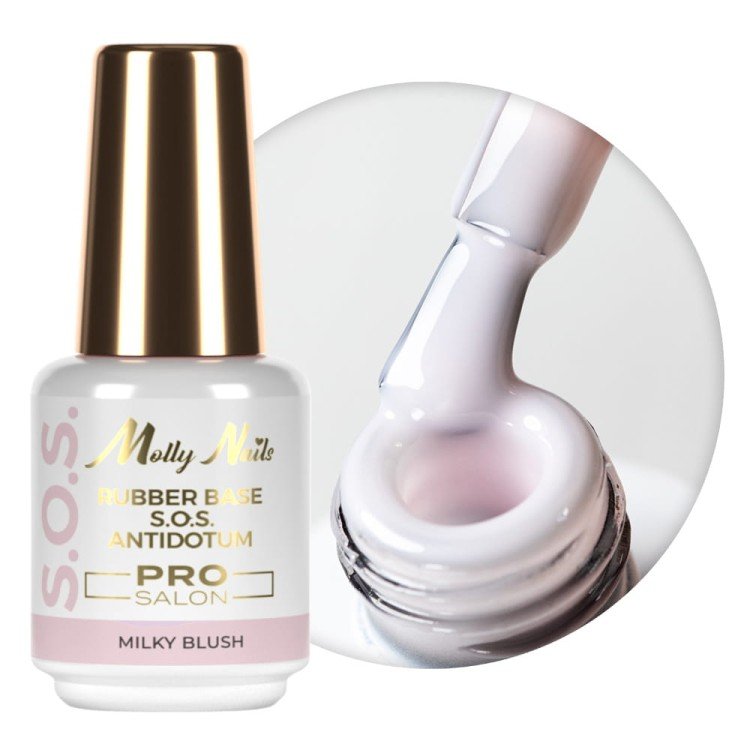 2026/06/1000193105.jpg Gumena baza za fleksibilne nokte, manikir, pedikir, za dekoraciju SOS Antidotum Pro Salon Molly Nails Milky Blush 15g - Image 1