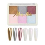 Puder za nokte sa efektom ogledala, kaseta sa 6 boja, Molly Nails br. 1