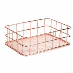 Metalni organizator za korpe boje ružičastog zlata br. 1