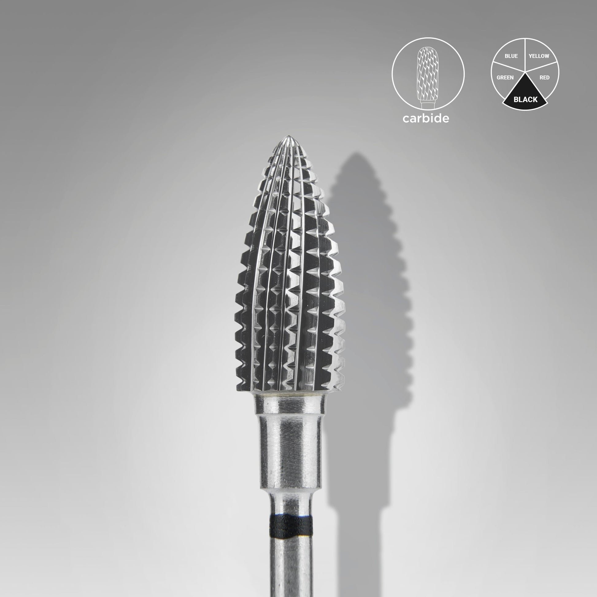 2026/09/1000217915.jpg STALEKS EXPERT
Carbide nail drill bit pine cone black hard, head diameter 6 mm, working part 14 mm - Image 1